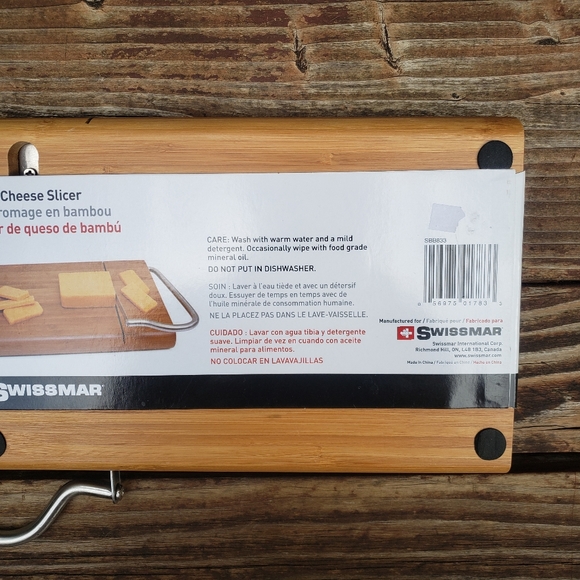 SWISSMAR Bamboo Cheese Serving Board with Stainless Steel Blade (Cheese Slicer) - Picture 11 of 14